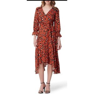 Tahari Orange Leopard Print Dress